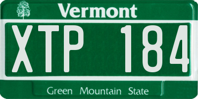 VT license plate XTP184