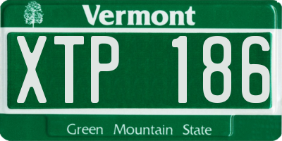 VT license plate XTP186