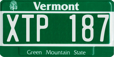 VT license plate XTP187