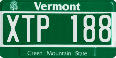 VT license plate XTP188