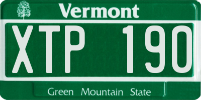 VT license plate XTP190