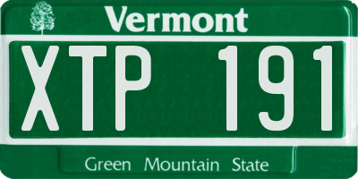 VT license plate XTP191