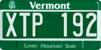 VT license plate XTP192
