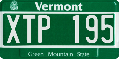 VT license plate XTP195