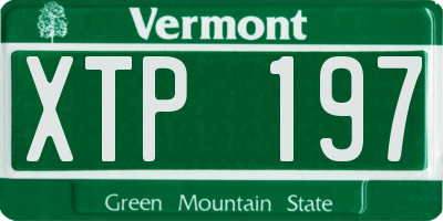 VT license plate XTP197