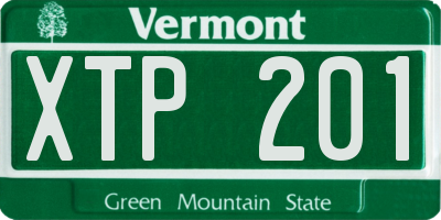VT license plate XTP201