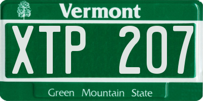 VT license plate XTP207