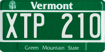 VT license plate XTP210