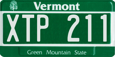 VT license plate XTP211
