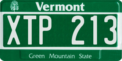 VT license plate XTP213