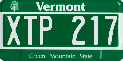 VT license plate XTP217