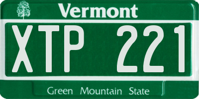 VT license plate XTP221