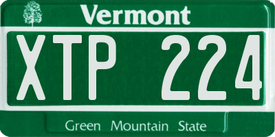 VT license plate XTP224