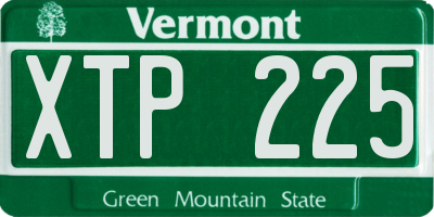 VT license plate XTP225