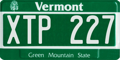 VT license plate XTP227