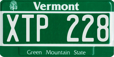 VT license plate XTP228