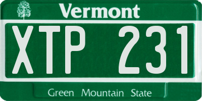 VT license plate XTP231