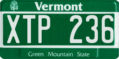 VT license plate XTP236