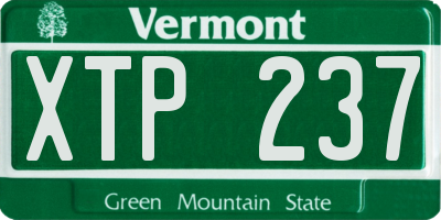 VT license plate XTP237
