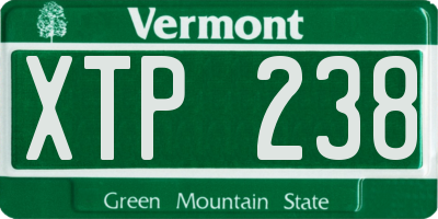 VT license plate XTP238
