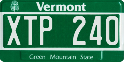 VT license plate XTP240
