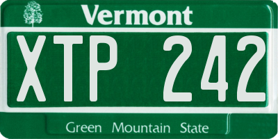 VT license plate XTP242