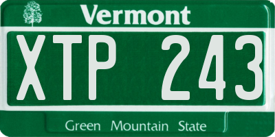 VT license plate XTP243