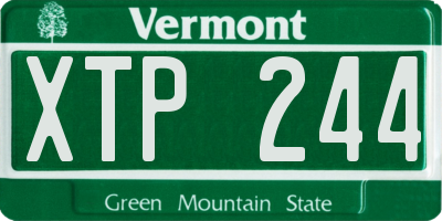 VT license plate XTP244