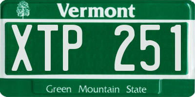 VT license plate XTP251