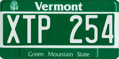 VT license plate XTP254