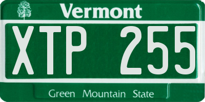 VT license plate XTP255