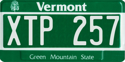 VT license plate XTP257