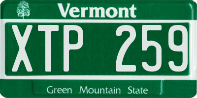 VT license plate XTP259