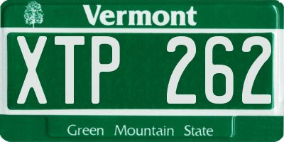 VT license plate XTP262