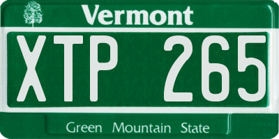 VT license plate XTP265