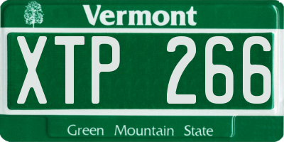 VT license plate XTP266