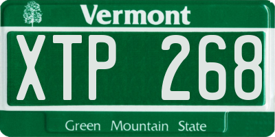 VT license plate XTP268