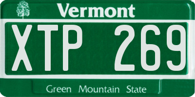 VT license plate XTP269