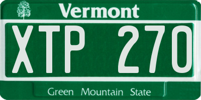 VT license plate XTP270