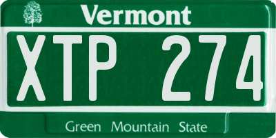 VT license plate XTP274