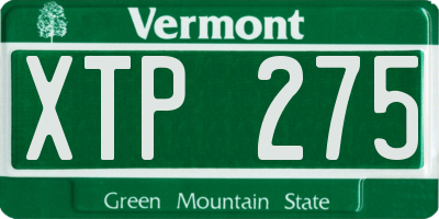 VT license plate XTP275