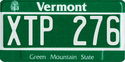 VT license plate XTP276