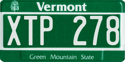 VT license plate XTP278