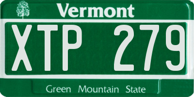 VT license plate XTP279