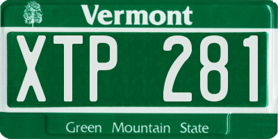VT license plate XTP281