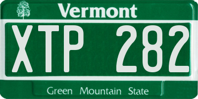 VT license plate XTP282