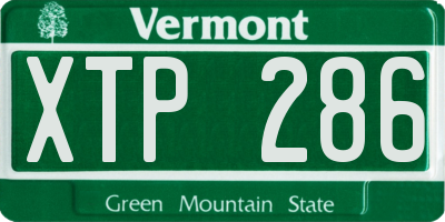 VT license plate XTP286