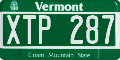 VT license plate XTP287