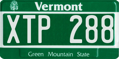 VT license plate XTP288