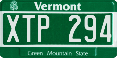 VT license plate XTP294